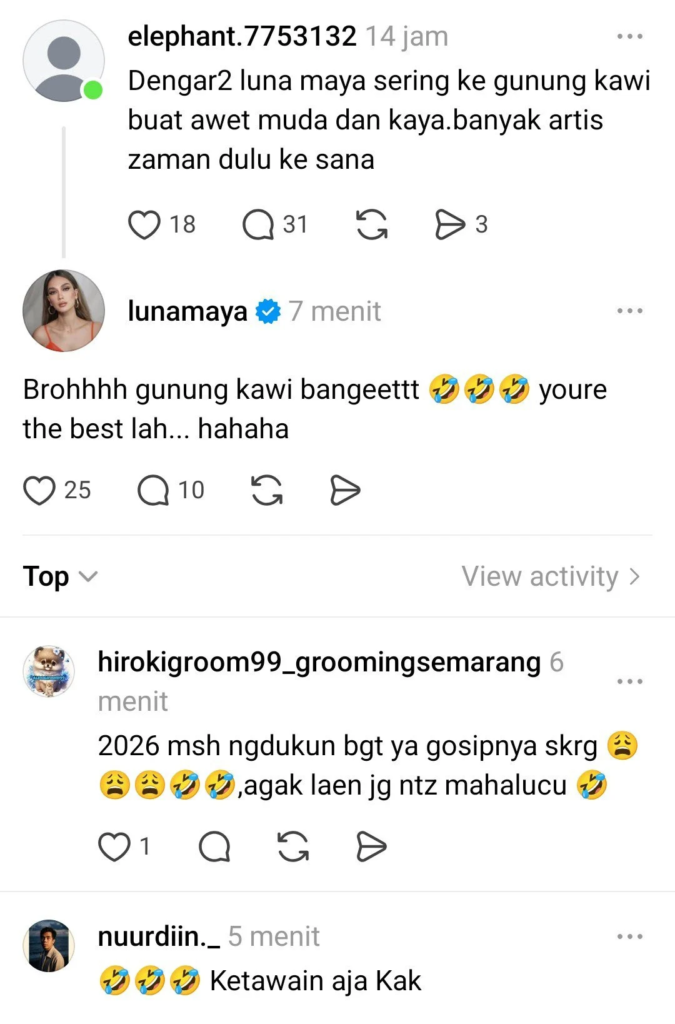luna maya dituding sering ke gunung kawi